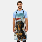Tablier Dachshund Winter Wonderland Christmas Joy (Porté)