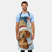 Tablier Dachshund Winter Wonderland Christmas Joy (Porté)