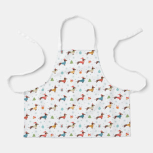 Tablier Dachshunds dans le Motif des pulls de Noël