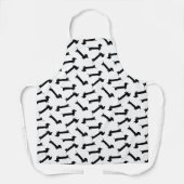 Tablier Dachshunds extra-longs noirs et blancs (Recto)