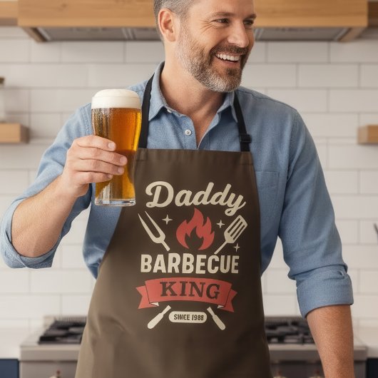 Tablier Daddy Barbecue King BBQ Apron for Dad