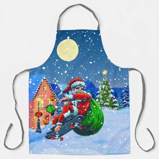 Tablier Daddy Skateboard Santa Claus Drôle (Recto)