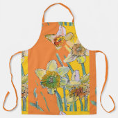 Tablier Daffodil Aquarelle Fleur Orange Floral cuisine (Recto)