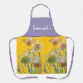 Tablier Daffodique Aquarelle Fleur Jaune Lilac Ressort (Recto)