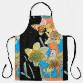 Tablier Daffodique Aquarelle Fleur Orange floral Apron (Recto)