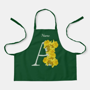 Tablier Daffodique Monogramme Initial A Votre Nom Apron
