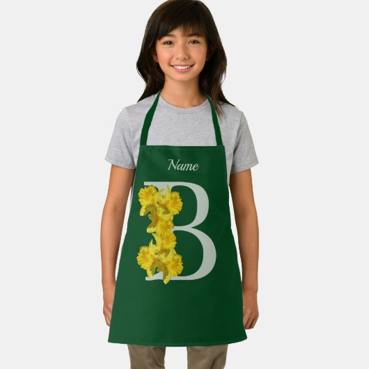 Tablier Daffodique Monogramme Initial B Votre Nom (Insitu)