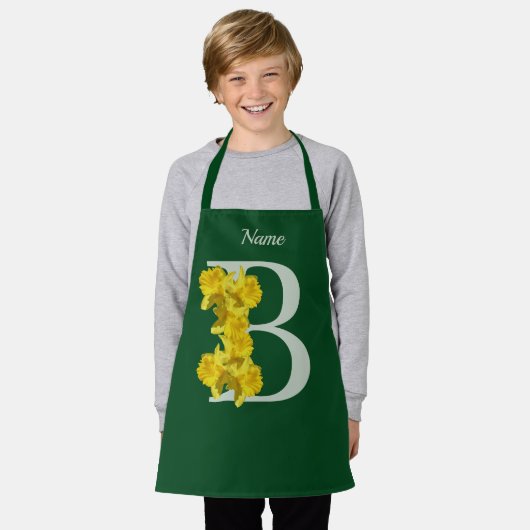 Tablier Daffodique Monogramme Initial B Votre Nom (Porté)