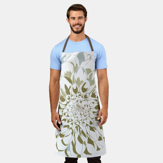 Tablier Dahlia flower apron (Porté)