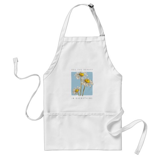 Tablier Daisy Flowers Beauté Slogan (Devant)