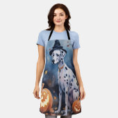 Tablier Dalmation d'Halloween avec effroi Citrouille (Porté)