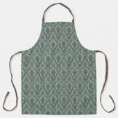 Tablier Damask Aqua et motif bronzé (Recto)