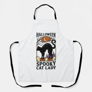 Tablier Dame de chat d'Halloween Vintage T-shirt de chat n