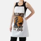 Tablier Dame de chat effrayante Halloween Sorcière Web Vin (Insitu)