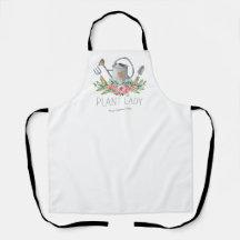 Dame de plantes aquarelle boho humour jardinière