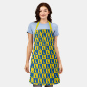 Tablier Damier bleu jaune or du Delaware (Porté)