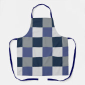 Tablier Damier Bleu Marine Gris Blanc (Recto)