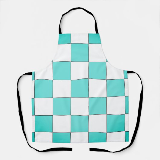 Tablier Damier cyan vert (Recto)