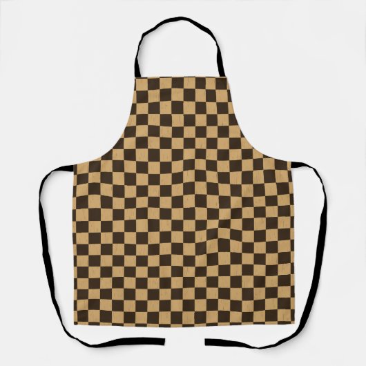 Tablier Damier marron et beige classique  (Recto)