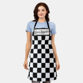 Tablier Damier noir et blanc (Porté)