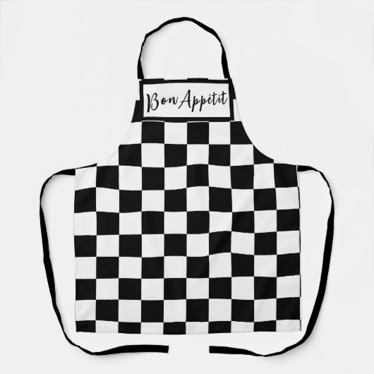 Tablier Damier noir et blanc (Recto)