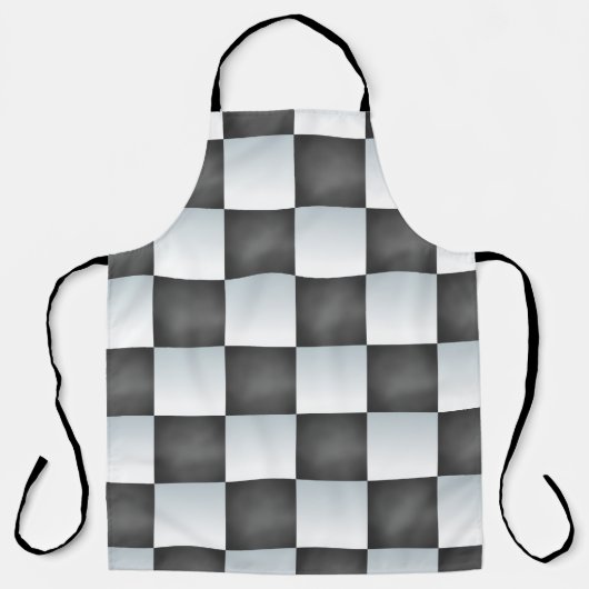 Tablier Damier noir et blanc dégradé (Recto)