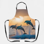 Tablier Dancing in the Dusk: Three Dolphins Leaping  (Recto)