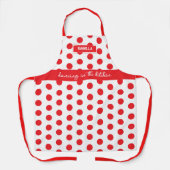 Tablier "Dancing in the Kitchen" - Pois blancs et rouges (Recto)