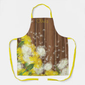 Tablier Dandelions et clôture rustique en bois (Recto)