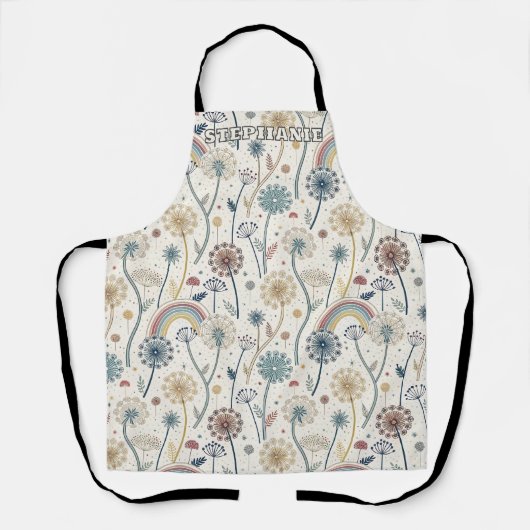 Tablier Dandelions Whimsical Rainbow et Botanical (2) (Recto)