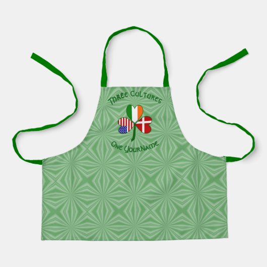 Tablier Dano-Irlandais Drapeau Américain Trèfle (Recto)