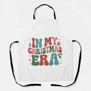 Tablier Dans mon ère de Noël, joli et groovy Noël vacances