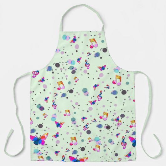 Tablier Danse de Musique de Couleurs sur Vert (Recto)