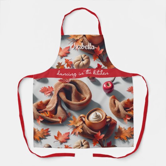 Tablier "Danser dans la cuisine" - Automne cosy (Recto)
