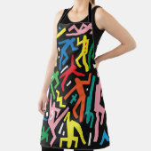 Tablier Danser des gens, doodle set motif. (Insitu)