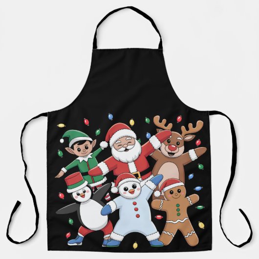 Tablier Danser Père Noël Elf et amis (Recto)