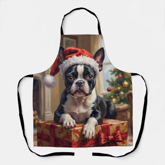 Tablier Dapper Boston Terrier Dog Christmas Gift (Recto)