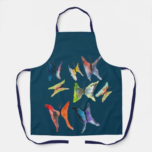 Tablier d'aquarelle des papillons mignons (Recto)