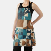 Tablier Dark Blue, Teal, Brown, and Tan Geometric Pattern (Insitu)