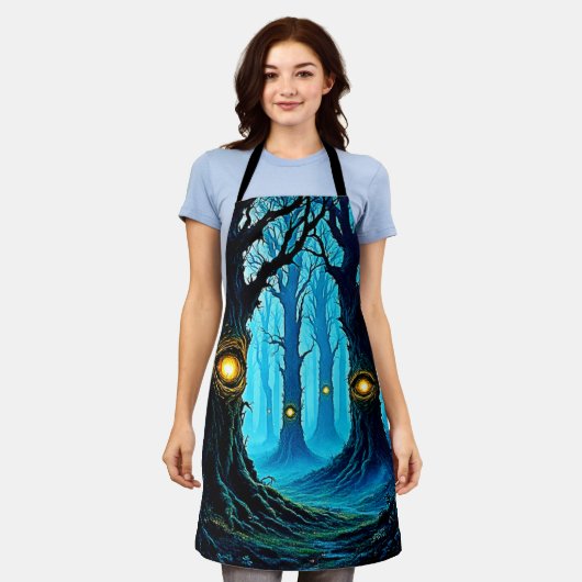 Tablier Dark Fantasy Eyeball Forest Design (Porté)