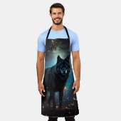 Tablier Dark Mysterious Black Wolf - Faisons la fête (Porté)