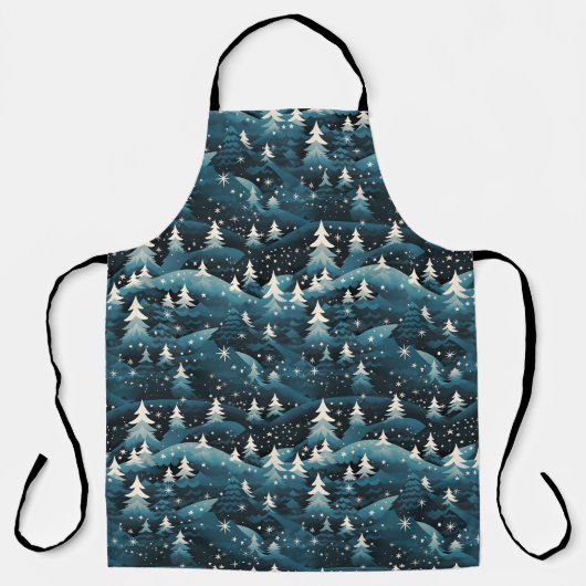 Tablier Dark Snowy Starry Night  (Recto)