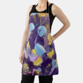 Tablier d'art abstrait violet, jaune et bleu vif (Insitu)