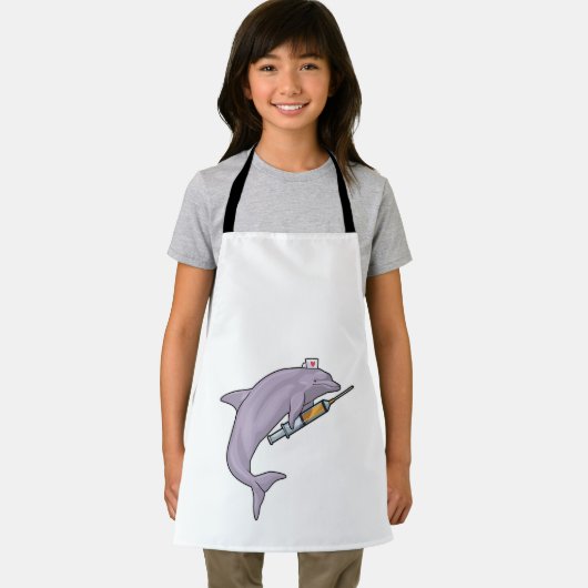 Tablier Dauphin comme infirmière avec seringue (Insitu)