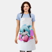 Tablier Dauphin de bébé mignon avec le coeur de Valentine (Porté)