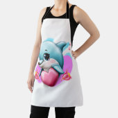 Tablier Dauphin de bébé mignon avec le coeur de Valentine (Insitu)