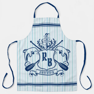 Tablier Dauphins de l'Emblème côtier Ancre Bouclier ocre