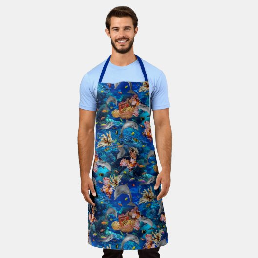 Tablier Dauphins sous l'océan Corail Reef (Porté)