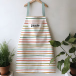 Tablier de bande d'aquarelle personnalisé<br><div class="desc">Ce tablier festif est parfait pour la cuisine,  la cuisson,  la peinture,  l'artisanat,  vous l'appelez ! Doté d'un jeu de couleurs de rayures d'aquarelle. Faites un grand cadeau et une décoration festive sur vos murs jusqu'à sa prochaine utilisation!</div>