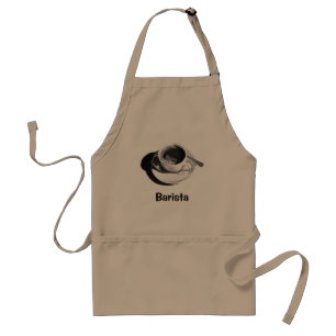 TABLIER DE BARMAN : DESSIN AU CRAYON, TASSE DE
